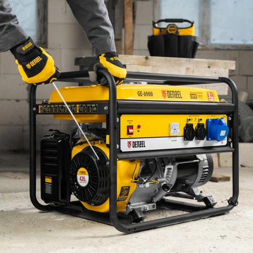 Генератор бензиновый GE 6900, 5.5 кВт, 220 В/50 Гц, 25 л, ручной старт Denzel по ценам производителя в Уфе с доставкой по всей России