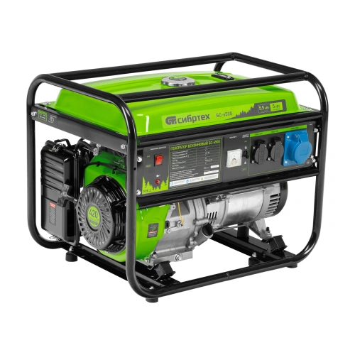 Генератор бензиновый БС-6500, 5.5 кВт, 230В, четырехтактный, 25 л, ручной стартер Сибртех по ценам производителя в Уфе с доставкой по всей России