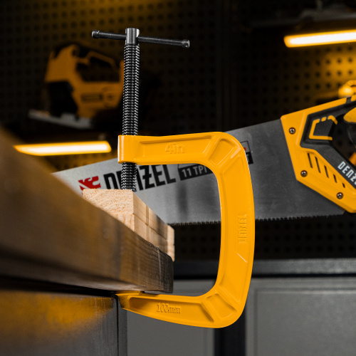 Струбцина G-образная, усиленная, 100 мм Denzel по ценам производителя в Уфе с доставкой по всей России