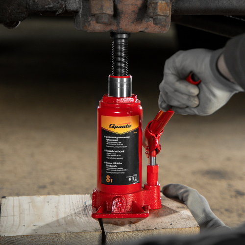Домкрат гидравлический бутылочный, 8 т, h подъема 200-385 мм Sparta по ценам производителя в Уфе с доставкой по всей России
