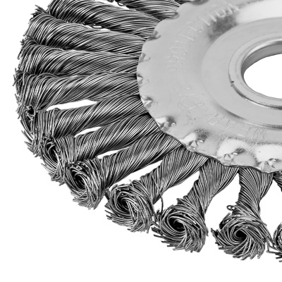 Щетка для УШМ 125 мм, посадка 22.2 мм, плоская, крученая металлическая проволока Сибртех по ценам производителя в Уфе с доставкой по всей России
