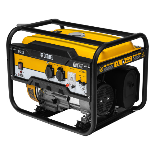 Генератор бензиновый PS 25, 2.5 кВт, 230 В, 15 л, ручной стартер Denzel по ценам производителя в Уфе с доставкой по всей России