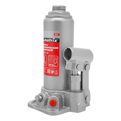Домкрат гидравлический бутылочный, 4 т, высота подъема 194-372 мм, в пластиковый кейсе Matrix по ценам производителя в Уфе с доставкой по всей России