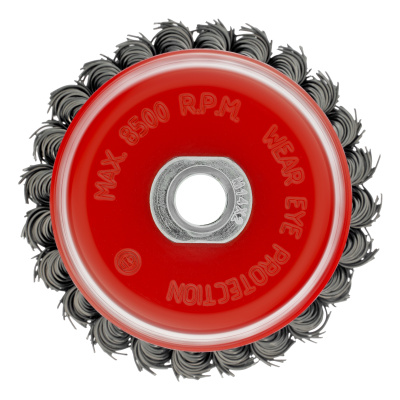 Щетка для УШМ, 100 мм, М14, "чашка", крученая проволока 0.8 мм Matrix по ценам производителя в Уфе с доставкой по всей России