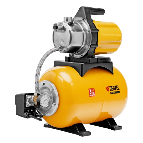 Насосная станция PS800X, 800 Вт, 3200 л/ч, ресивер 24 л, подъем 38 м, нержавейка Denzel по ценам производителя в Уфе с доставкой по всей России