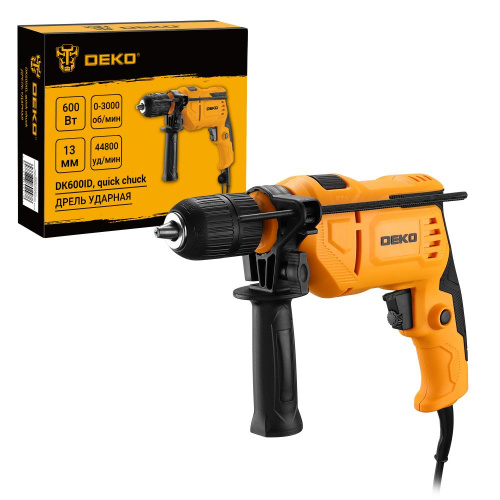 Дрель ударная сетевая DEKO DK600ID с быстрозажимным патроном, 600 Вт по ценам производителя в Уфе с доставкой по всей России