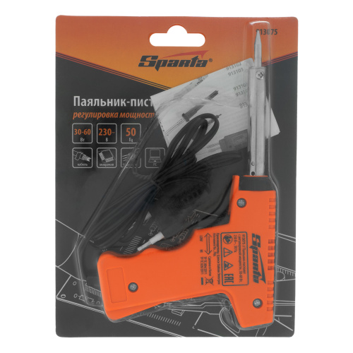 Паяльник-пистолет с регулировкой мощности 30-60 Вт, 220 В Sparta по ценам производителя в Уфе с доставкой по всей России