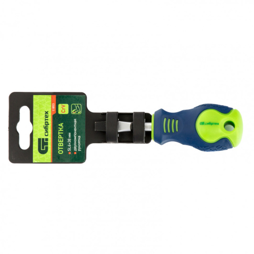 Отвертка, SL6 х 38 мм, CrV, двухкомпонентная рукоятка Сибртех по ценам производителя в Уфе с доставкой по всей России