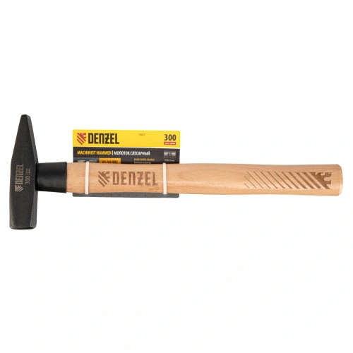 Молоток слесарный, 300 г, кованый квадратный боек, буковая рукоятка Denzel по ценам производителя в Уфе с доставкой по всей России