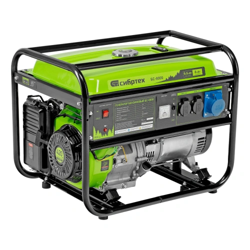Генератор бензиновый БС-8000, 6,6 кВт, 230В, четырехтактный, 25 л, ручной стартер Сибртех по ценам производителя в Уфе с доставкой по всей России