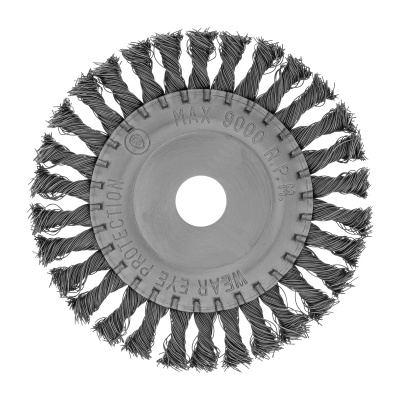 Щетка для УШМ 150 мм, посадка 22.2 мм, плоская, крученая металлическая проволока Сибртех по ценам производителя в Уфе с доставкой по всей России