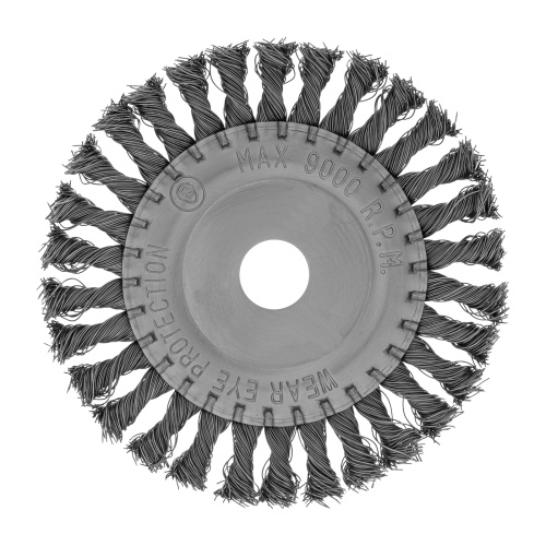 Щетка для УШМ 150 мм, посадка 22.2 мм, плоская, крученая металлическая проволока Сибртех по ценам производителя в Уфе с доставкой по всей России