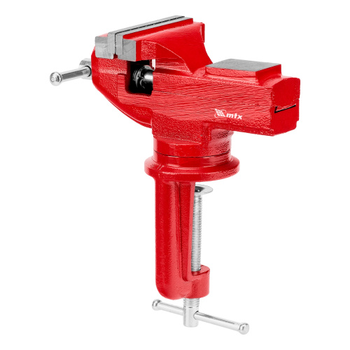 Тиски слесарные, 80 мм, настольные, поворотные, c наковальней MTX по ценам производителя в Уфе с доставкой по всей России