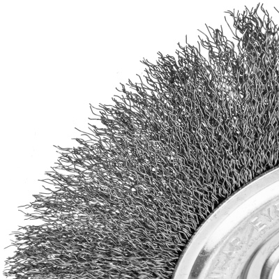 Щетка для УШМ, 175 мм, посадка 22.2 мм, плоская, витая проволока 0.3 мм Сибртех по ценам производителя в Уфе с доставкой по всей России