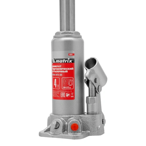 Домкрат гидравлический бутылочный, 4 т, высота подъема 194-372 мм, в пластиковый кейсе Matrix по ценам производителя в Уфе с доставкой по всей России