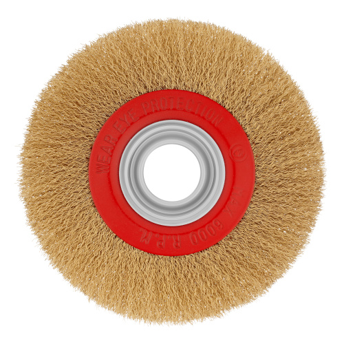 Щетка для точила, 175 мм, посадка 32 мм, плоская, латунированная витая проволока Matrix по ценам производителя в Уфе с доставкой по всей России