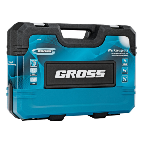 Набор инструментов, 1/4", 1/2", CrV, 120 зубьев, 76 предметов Gross по ценам производителя в Уфе с доставкой по всей России