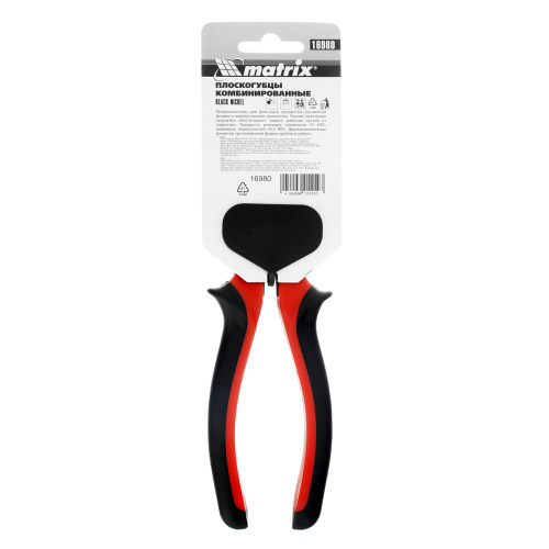 Плоскогубцы комбинированные Black Nickel, 180 мм, двухкомпонентные рукоятки Matrix по ценам производителя в Уфе с доставкой по всей России