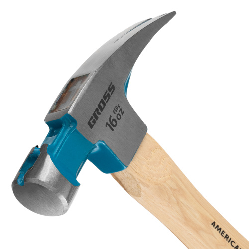 Молоток-гвоздодер, 450 г, угол 75, магнит, обрезиненная рукоятка American hickory GROSS по ценам производителя в Уфе с доставкой по всей России