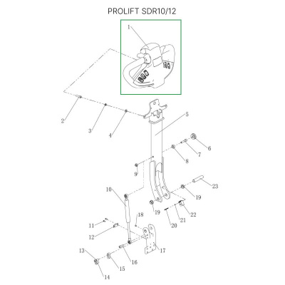 Верхняя часть ручки в сборе для штабелеров SDR 1016/1030/1035/1225/1230/1235/1635 купить в Москве с доставкой по всей России | ProtosMarket.ru