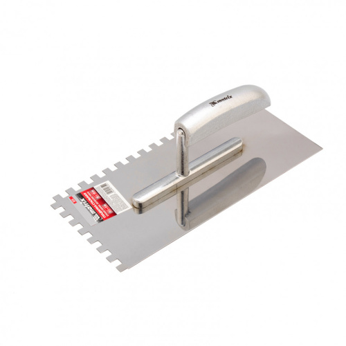 Гладилка из нержавеющей стали, 280 x 130 мм, деревянная ручка, зуб 8 x 8 мм Matrix по ценам производителя в Уфе с доставкой по всей России