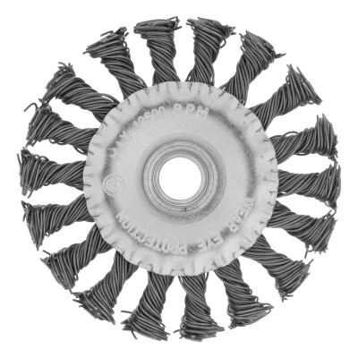 Щетка для УШМ 100 мм, М14, плоская, крученая проволока 0.8 мм Matrix по ценам производителя в Уфе с доставкой по всей России