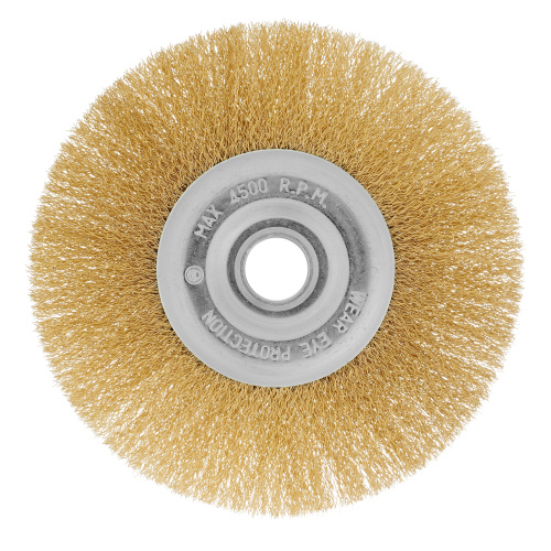 Щетка для УШМ, 175 мм, посадка 22.2 мм, плоская, латунированная витая проволока Matrix по ценам производителя в Уфе с доставкой по всей России