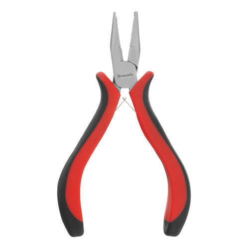 Длинногубцы прямые Mini, 130 мм, никелированные, авторазжим, двухкомпонентные рукоятки Matrix по ценам производителя в Уфе с доставкой по всей России