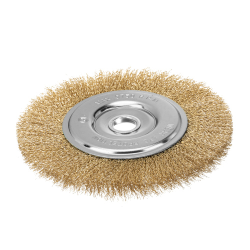 Щетка для УШМ, 200 мм, посадка 22.2 мм, плоская, латунированная витая проволока Matrix по ценам производителя в Уфе с доставкой по всей России