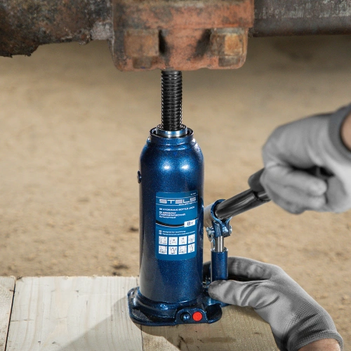 Домкрат гидравлический бутылочный, 8 т, h подъема 222-447 мм Stels по ценам производителя в Уфе с доставкой по всей России