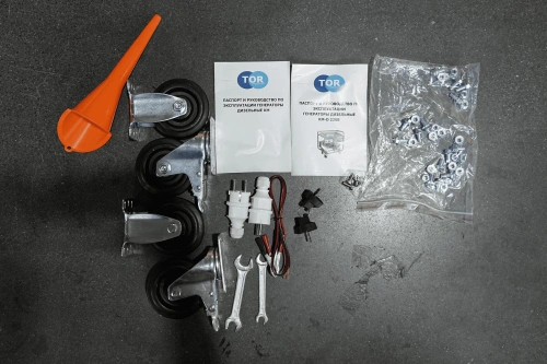 Генератор дизельный 5,0 кВт 220В с электростартером и колесами TOR KM5000D по ценам производителя в Уфе с доставкой по всей России