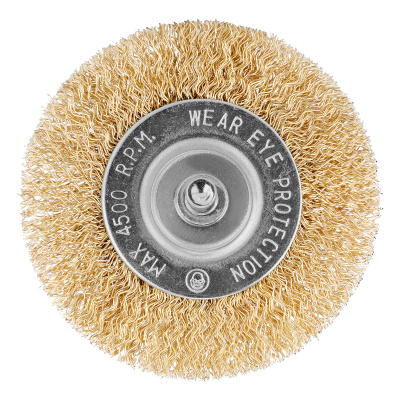 Щетка для дрели, 75 мм, плоская со шпилькой, латунированная витая проволока Matrix по ценам производителя в Уфе с доставкой по всей России