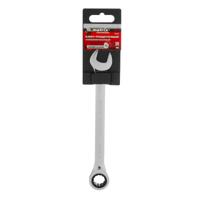 Ключ комбинированный трещоточный, 14 мм, CrV, зеркальный хром Matrix Professional по ценам производителя в Уфе с доставкой по всей России