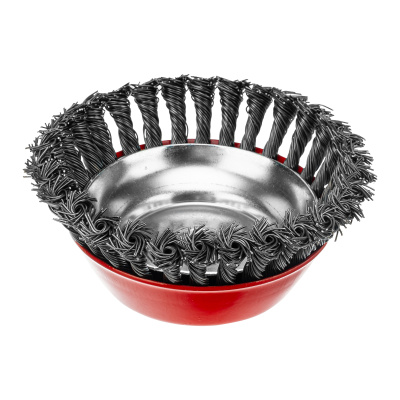 Щетка для УШМ, 150 мм, М14, "чашка", крученая проволока 0.8 мм Matrix по ценам производителя в Уфе с доставкой по всей России