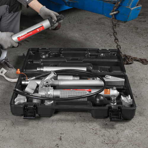 Растяжка гидравлическая, 10 т, набор из 17 предметов, 7 сменных насадок, в пластиковом кейсе Matrix по ценам производителя в Уфе с доставкой по всей России