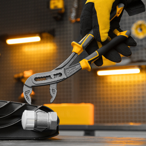 Клещи переставные, трехкомпонентные рукоятки 240 мм Denzel по ценам производителя в Уфе с доставкой по всей России