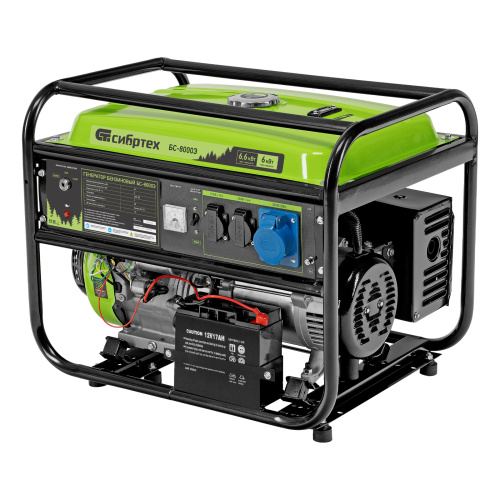 Генератор бензиновый БС-8000Э, 6,6 кВт, 230В, четырехтактный, 25 л, электростартер Сибртех по ценам производителя в Уфе с доставкой по всей России
