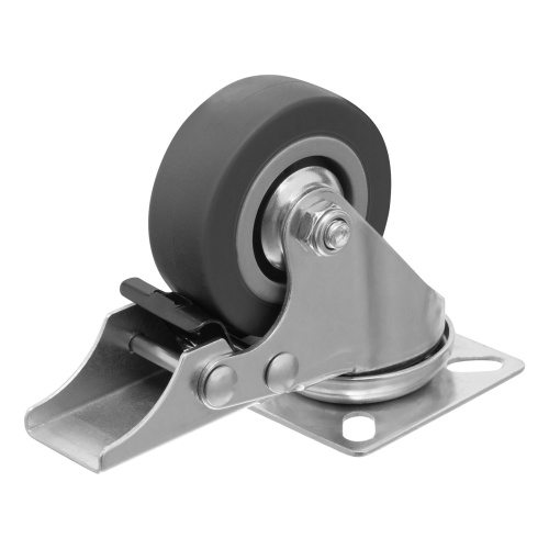 Колесо поворотное с тормозом D 50 мм, крепление  платформенное Сибртех по ценам производителя в Уфе с доставкой по всей России