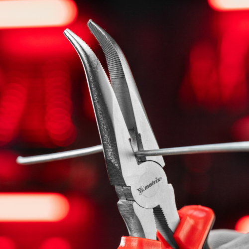 Длинногубцы изогнутые Nickel, 180 мм, никелированные, двухкомпонентные рукоятки Matrix по ценам производителя в Уфе с доставкой по всей России