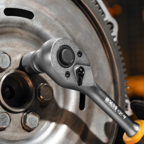 Ключ-трещотка 1/2", 90 зубьев, с быстрым сбросом, CrV Denzel по ценам производителя в Уфе с доставкой по всей России