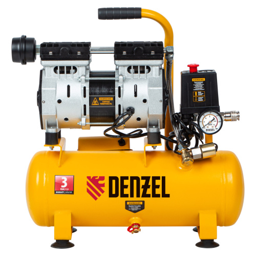 Компрессор DLS650/10 безмаслянный малошумный 650 Вт, 120 л/мин, ресивер 10 л Denzel по ценам производителя в Уфе с доставкой по всей России