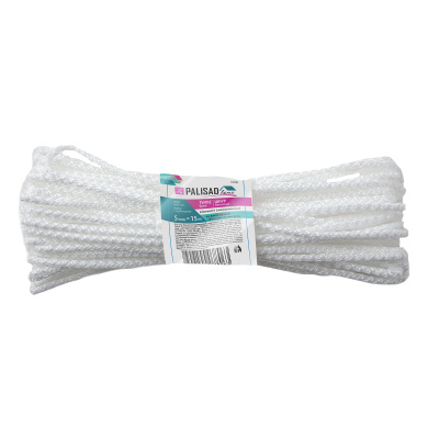 Шнур бельевой полипропиленовый с сердечником, 5 мм, L 15 м, белый, Home Palisad по ценам производителя в Уфе с доставкой по всей России