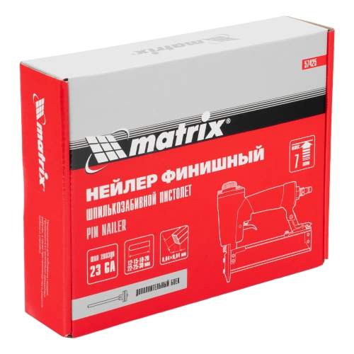 Нейлер финишный, шпилькозабивной пистолет, пневматический, гвоздь 23GA D 0.64 мм  длина 10-30 мм Matrix по ценам производителя в Уфе с доставкой по всей России