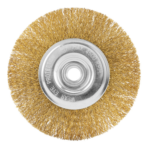 Щетка для УШМ, 125 мм, М14, плоская, латунированная витая проволока Matrix по ценам производителя в Уфе с доставкой по всей России
