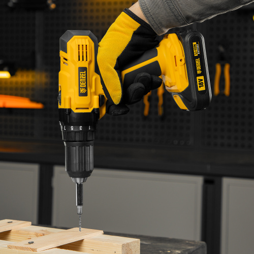 Дрель-шуруповерт аккумуляторная CDL-IB-18-02, Li-Ion, 18 В, 2 акк. Denzel по ценам производителя в Уфе с доставкой по всей России