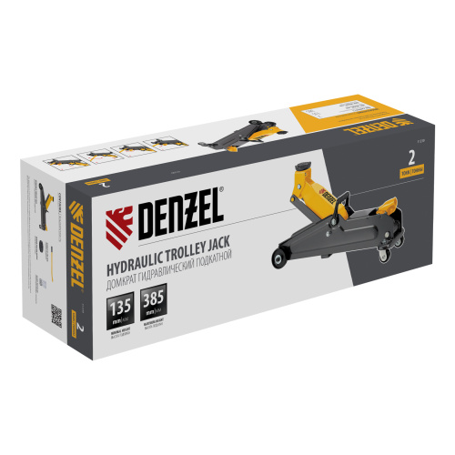 Домкрат гидравлический подкатной, 2 т, 135-385 мм Denzel по ценам производителя в Уфе с доставкой по всей России