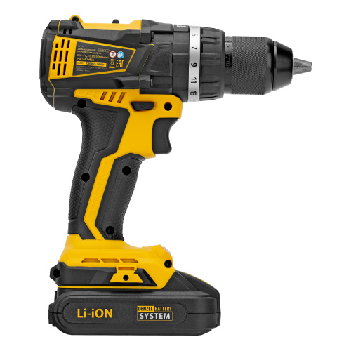 Дрель-шуруповерт аккумуляторная ударная бесщет CIDB-IB-18-02, Li-Ion, 18 В, 2 акк. Denzel по ценам производителя в Уфе с доставкой по всей России