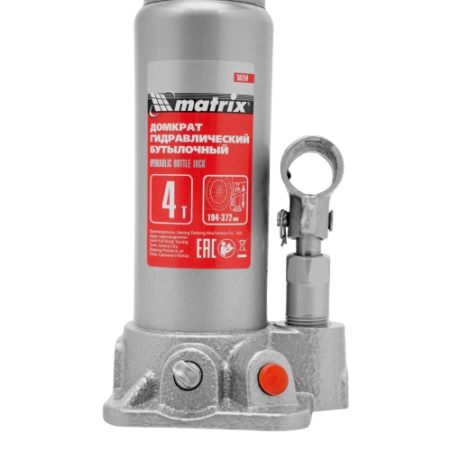 Домкрат гидравлический бутылочный, 4 т, высота подъема 194-372 мм, в пластиковый кейсе Matrix по ценам производителя в Уфе с доставкой по всей России