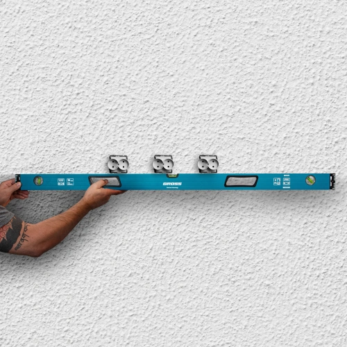 Уровень алюминиевый, 1200 мм, усиленный с ударопрочными заглушками, рукоятки, 3 глазка Gross по ценам производителя в Уфе с доставкой по всей России