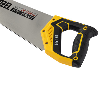 Ножовка по дереву, 500 мм, 11 TPI, зуб 3D, двухкомпонентная рукоятка Denzel по ценам производителя в Уфе с доставкой по всей России